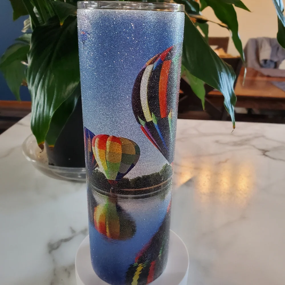 Hot Air Balloons 30oz Glitter Tumbler with duo lids 🎉sale